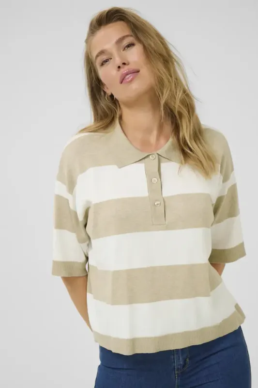 Hovedbilde KAlizza Polo Knit 10509932 - Feather Gray Melange 107548