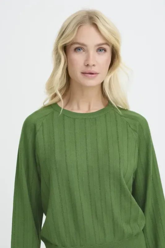 BYMMorla Pointelle Jumper 20819180 - Artichoke Green 180125