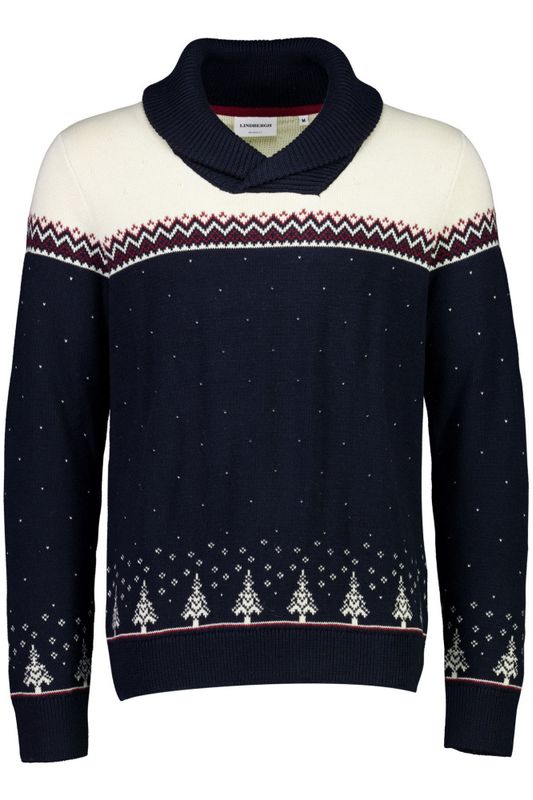 Hovedbilde CXmas shawl collar knit 30-805062 - navy
