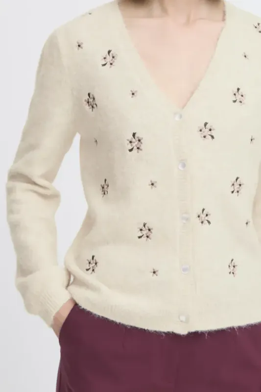 Hovedbilde BYOmea Cardigan 20817102 - Birch Melange 1309051