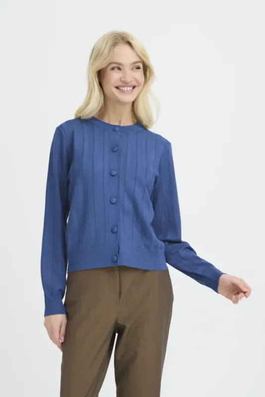 BYMMorla Pointelle Cardigan 2 - Bright Cobalt 194037