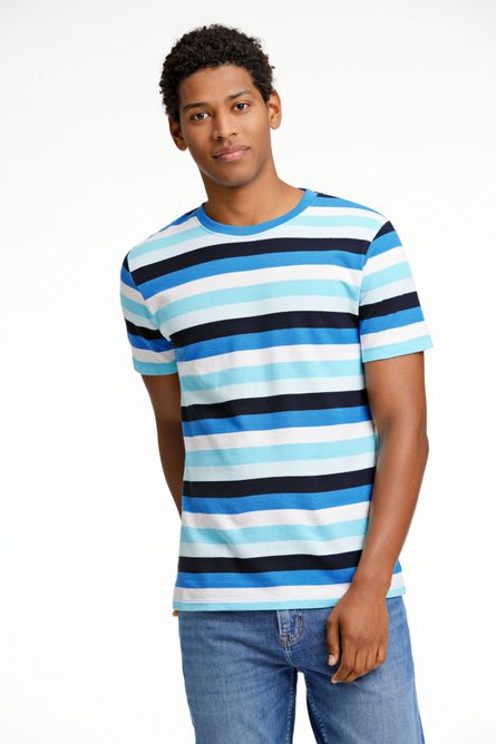 Bilde av LINDBERGH Frotte Striped Tee 30-400275 - Blue Mix ...