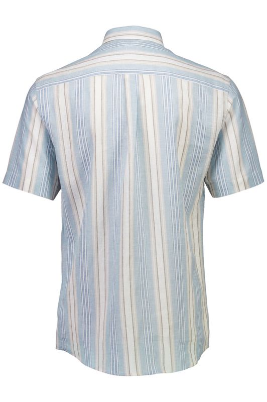 Bison Striped Linen Shirt 80-202347 - Blue/Grey