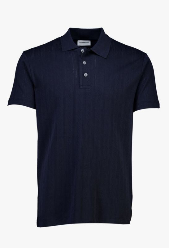 Hovedbilde Lindbergh Jacquard Polo Shirt 30-404115 - Navy Blue