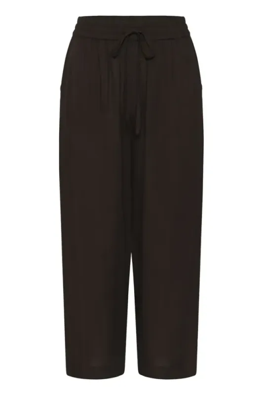KAMilia Cropped Wide Pants 10509666 - Black Coffey 191111