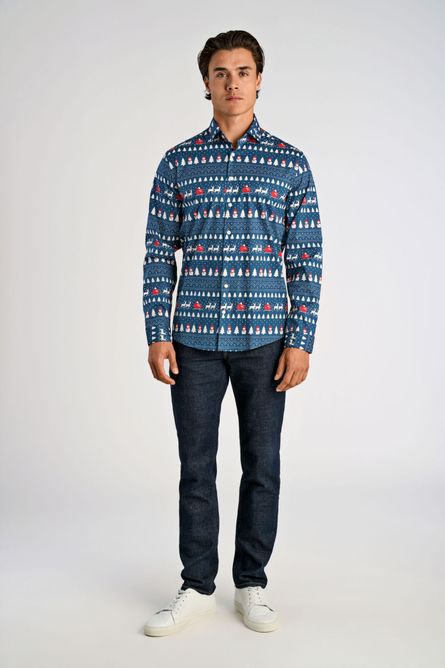 Hovedbilde AOP christmas shirt 30-203828 - blue