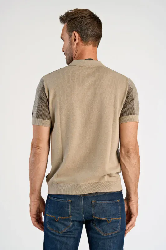 Bison polo knit 80-800022 - sand
