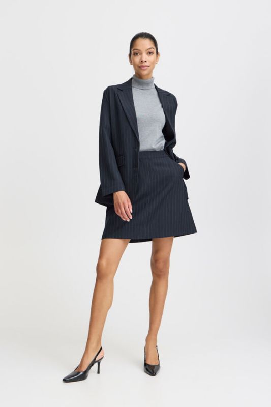 Hovedbilde BYMmidde Short Skirt 20815545 - Navy Pinstripe 203921