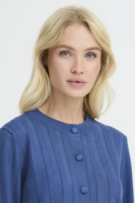 BYMMorla Pointelle Cardigan 2 - Bright Cobalt 194037