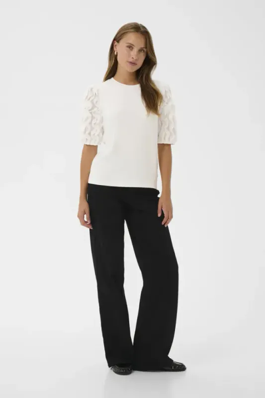 Hovedbilde KALinda Frill T-shirt 10511006 - Chalk 110602
