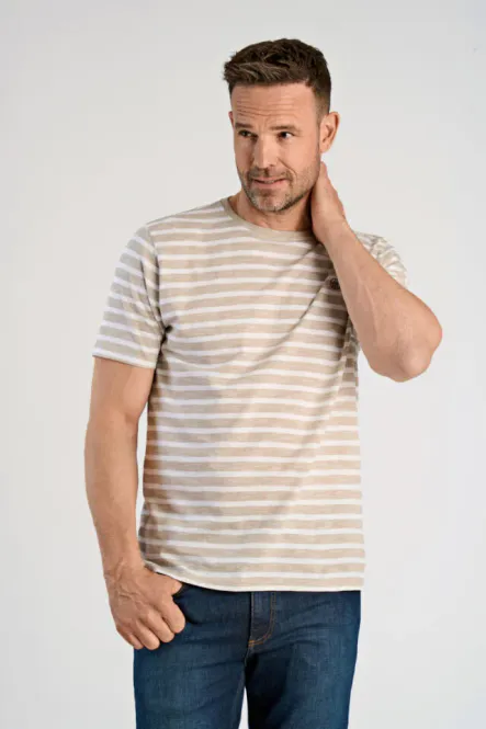 Hovedbilde JACK´S Striped T-shirt 3-400108 - Sand/Hvite