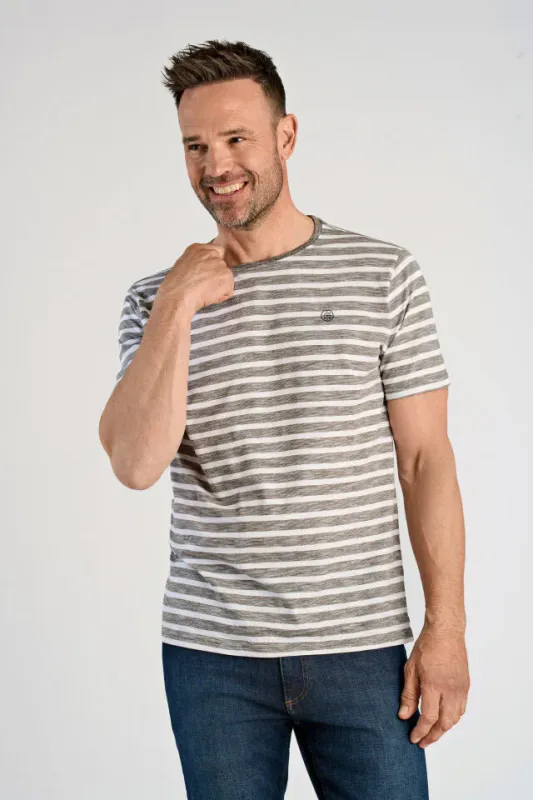 JACK´S Striped T-shirt 3-400108 - Army/Hvite